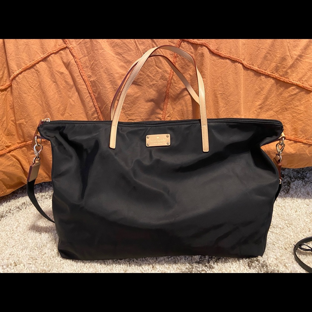 Kate Spade Black Weekender Bag with removable strap